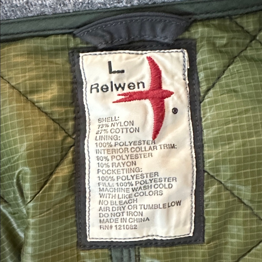 Relwen Quilted Insulated Tanker Jacket in charcoal - Picture 4 of 6